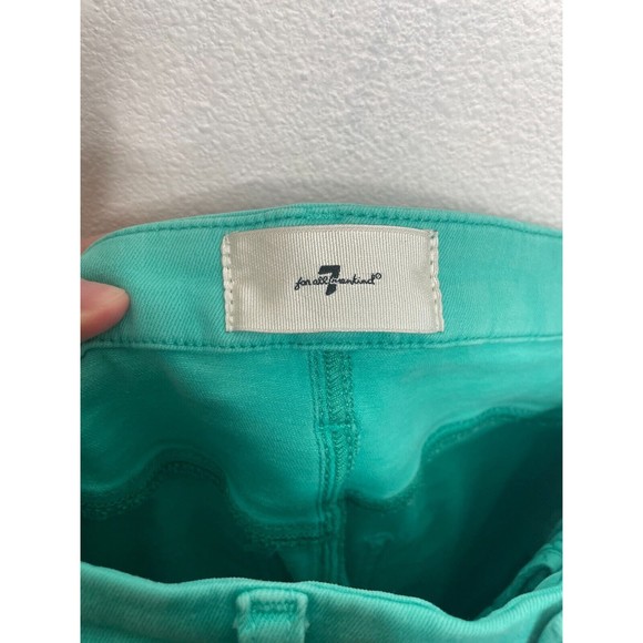 7 For All Mankind Size 26 Ultra High Rise Skinny Boot Jeans Atlantis Green Denim - Picture 11 of 13